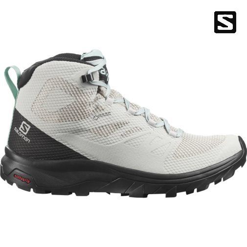 Botas Montaña Salomon Outline Mid GTX Mujer Verde Menta Negros | MX CPSE075